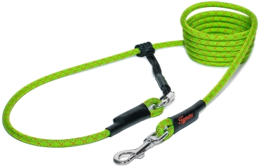 Preview: EASYLONG Hundeleine - M - 4m - grün mit roten Stichen - schmaler!!!